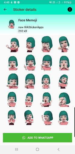 animated stickers for whatsapp - cute girl sticker screenshot 4