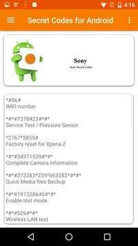 Secret Codes for Android *# screenshot 3