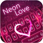 Neon Love Keyboard Theme 10001004