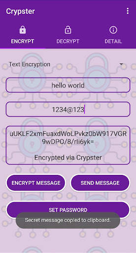 Crypster - Photo & Message Encryption screenshot 1