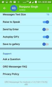 ORO messenger screenshot 1