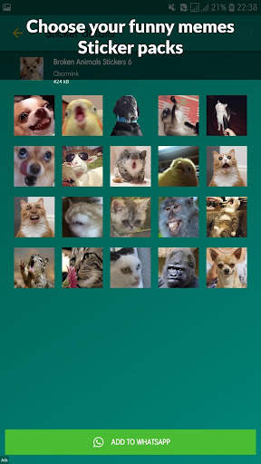 Broken Animal Meme Stickers WA screenshot 4