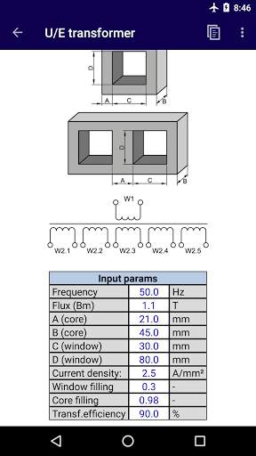 Transformer Calculator screenshot 3