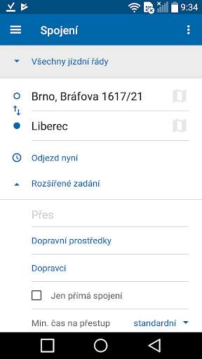 Jízdní řády IDOS screenshot 2