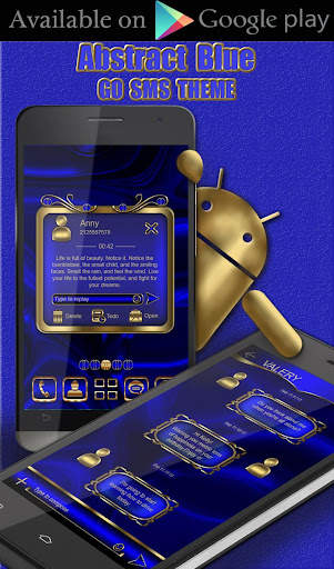 Abstract Blue Go Launcher theme screenshot 4