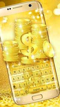 Gold Money Dollar Keyboard Theme स्क्रीनशॉट 1
