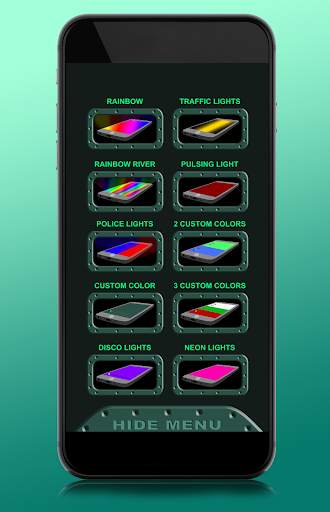 Rainbow display flashlight - Lights and effects screenshot 2