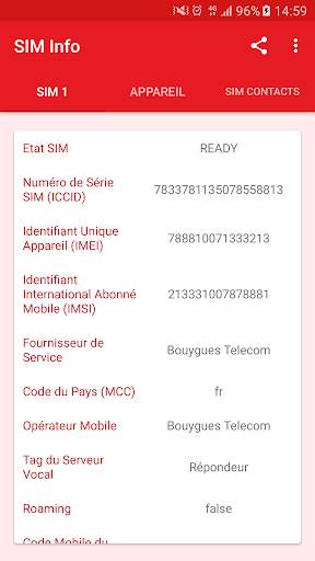 Carte SIM Info screenshot 1