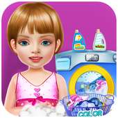 Wash laundry games for girls logo