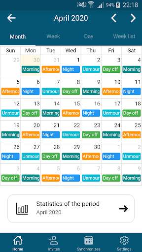 Workshift Calendar free 2 تصوير الشاشة