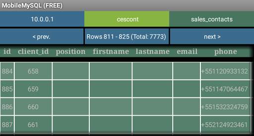 Mobile MySQL Manager (Free) screenshot 8