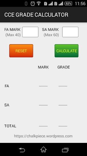 CCE Grade Calculator screenshot 1