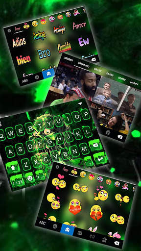 Green Zombie Skull Keyboard Theme screenshot 4