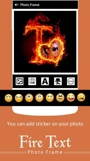 Fire Text Photo Frame screenshot 2
