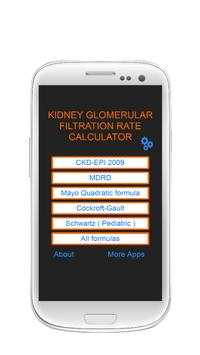 Kidney Glomerular Filtration Rate  eGFR Calculator screenshot 1