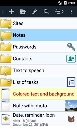 Notepad with folders - MyTreeNotes screenshot 1