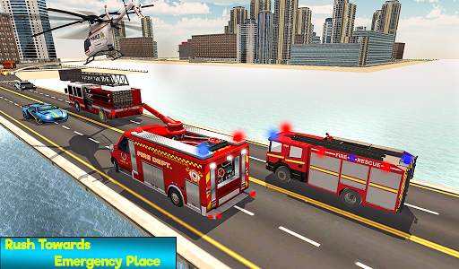 Heavy Ladder Fire Truck City Rescue 2019 screenshot 10