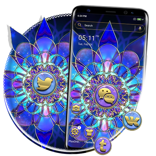 Abstract Glass Flower Launcher Theme icon