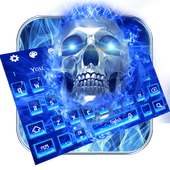 Blue Flaming Skull Keyboard Theme
