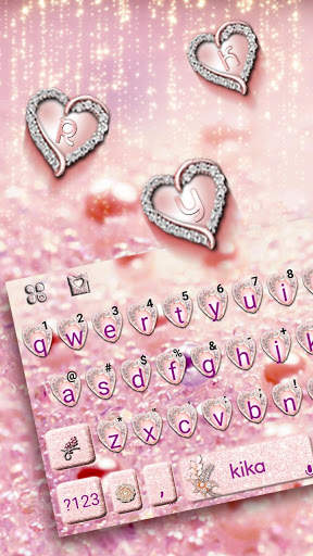 Diamond Pearl Heart Keyboard Theme screenshot 2