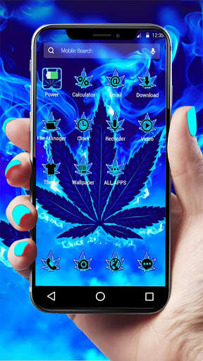 Blue Flame Weed Theme APUS Launcher screenshot 5