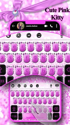 Hello Kitty Keyboard - Cute Pink Kitty Keyboard screenshot 3