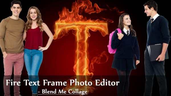 Fire Text Frame Photo Editor - Blend Me Collage 5 تصوير الشاشة