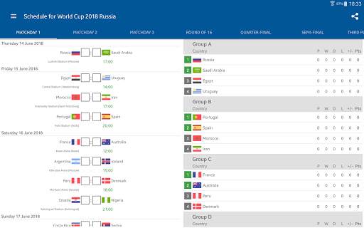 Schedule for World Cup 2018 Ru screenshot 11