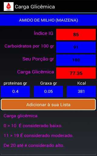 Índice e carga glicêmica Lite screenshot 10