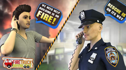Fire Truck Driving Rescue Sim screenshot 1