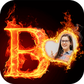 Fire Text Photo Frame icon