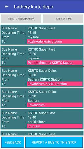 Wikibus Kerala Bus Time screenshot 2