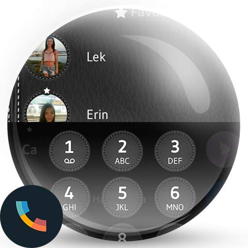 Leather Black Phone Dialer Theme 100