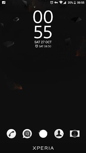 Pure Black-Sony Xperia theme 2 تصوير الشاشة