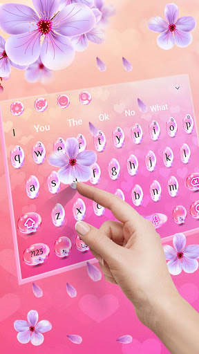 Pink Glass Sakura Keyboard Theme screenshot 1
