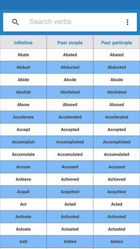 English Verb forms screenshot 1