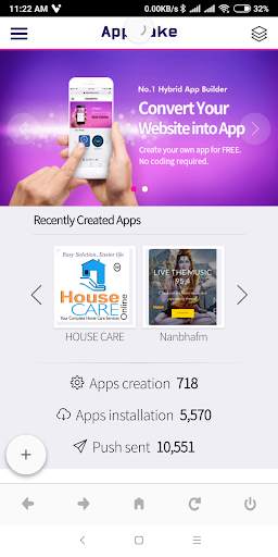 AppMake - Hybrid app maker, Web2App screenshot 1