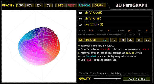 3D Parametric Grapher screenshot 1