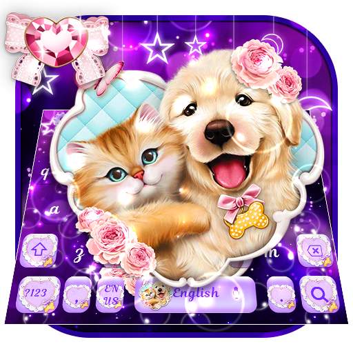 Cute Kitten and Puppy Keyboard 10001004
