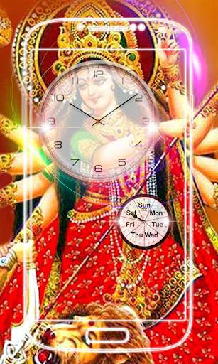 Durga Devi Clock Live Wallpaper screenshot 2