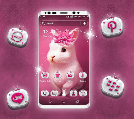 Cute Bunny Launcher Theme screenshot 1