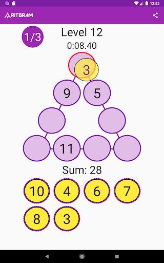 Magic Triangles - Math Puzzles - Aritgram screenshot 15