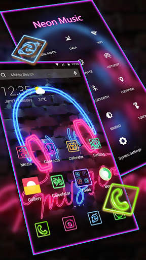 Neon Music APUS Launcher Theme screenshot 2