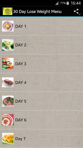 30 Day Lose Weight Menu screenshot 2