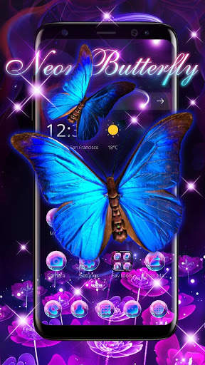 Beautiful Neon Butterfly Live Wallpaper Theme screenshot 1