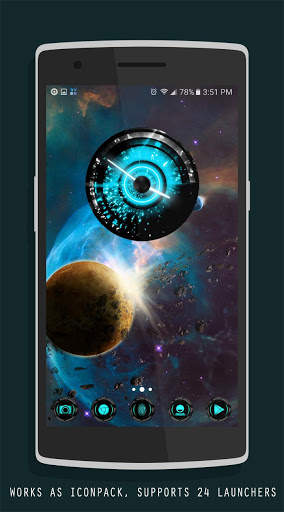 Alien Cyan Next Launcher theme screenshot 3