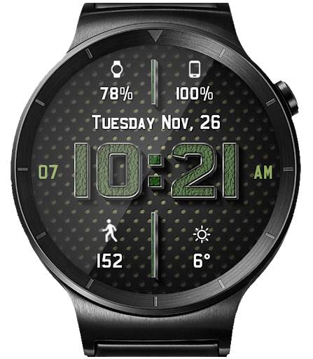 Chrome Leather HD Watch Face Widget Live Wallpaper screenshot 16