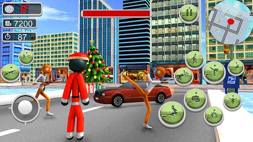 Santa Stickman Rope Hero Game screenshot 1