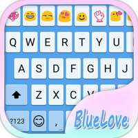 Simple Blue Love Keyboard Skin logo