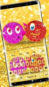 Purple red gold cute emoticon pack keyboard theme screenshot 1